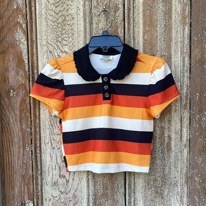 Unique Vintage strip crop Top size small